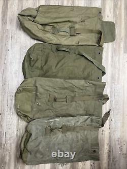 4 Vintage Military Army Duffle Bags