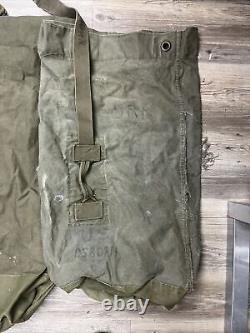 4 Vintage Military Army Duffle Bags