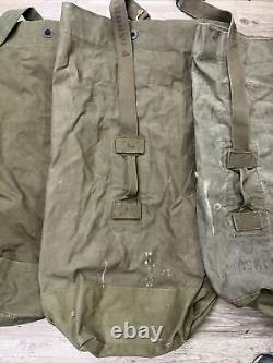 4 Vintage Military Army Duffle Bags