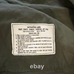 4 Vintage Military Vietnam OG 107 Green Ripstop Poplin Shirt Medium Short Patch