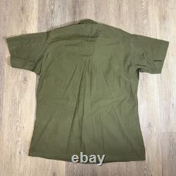 4 Vintage Military Vietnam OG 107 Green Ripstop Poplin Shirt Medium Short Patch