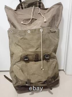 50s 60s Swiss Army Military Backpack Rucksack Canvas Salt Pepper ALL OG PARTS