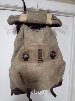 50s 60s Swiss Army Military Backpack Rucksack Canvas Salt Pepper ALL OG PARTS