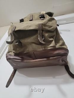 50s 60s Swiss Army Military Backpack Rucksack Canvas Salt Pepper ALL OG PARTS
