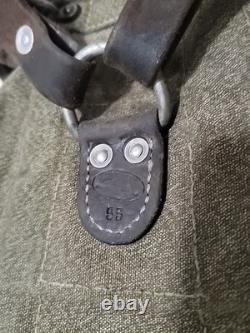 50s 60s Swiss Army Military Backpack Rucksack Canvas Salt Pepper ALL OG PARTS