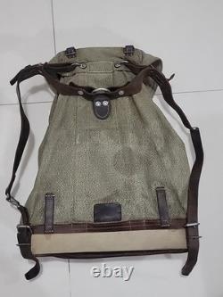 50s 60s Swiss Army Military Backpack Rucksack Canvas Salt Pepper ALL OG PARTS