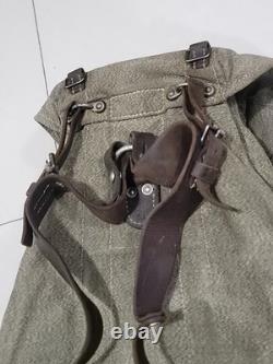 50s 60s Swiss Army Military Backpack Rucksack Canvas Salt Pepper ALL OG PARTS