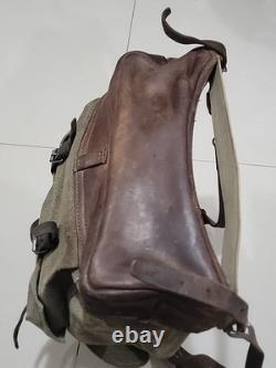 50s 60s Swiss Army Military Backpack Rucksack Canvas Salt Pepper ALL OG PARTS