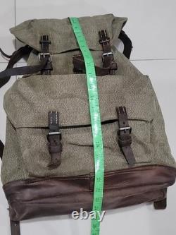 50s 60s Swiss Army Military Backpack Rucksack Canvas Salt Pepper ALL OG PARTS