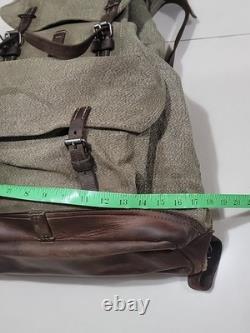 50s 60s Swiss Army Military Backpack Rucksack Canvas Salt Pepper ALL OG PARTS