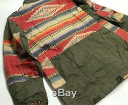 $598 Polo Ralph Lauren Repair Patchwork Southwestern Aztec Military Field Jacket
