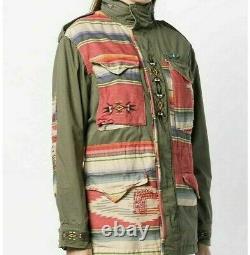 $598 Polo Ralph Lauren Women Military Army Southwestern Aztec Jacket Olive Sz L