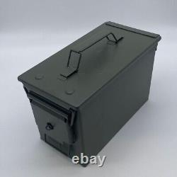 6 x 50 Cal Ammo Boxes, Ammo TIns, Green, Military Spec, Steel, New, Lockable