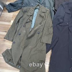 (7) Vintage US Military Trench Over Coat Navy Marines Air Force Army Mixed Lot