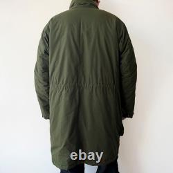 90s Vintage Swedish Army Military M90 Olive Green Winter Parka Coat 190/75 Sz XL