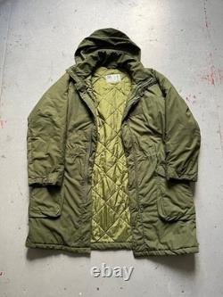 90s Vintage Swedish Army Military M90 Olive Green Winter Parka Coat 190/75 Sz XL