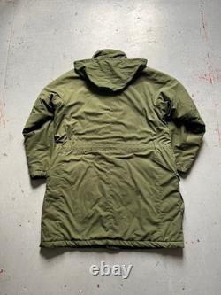 90s Vintage Swedish Army Military M90 Olive Green Winter Parka Coat 190/75 Sz XL