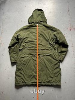 90s Vintage Swedish Army Military M90 Olive Green Winter Parka Coat 190/75 Sz XL