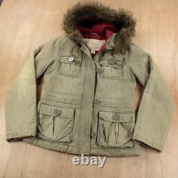 ABERCROMBIE & FITCH military army surplus faux fur hooded field jacket MEDIUM ABERCROMBIE & FITCH military army surplus faux fur hooded field jacket MEDIUM