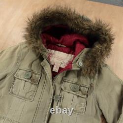 ABERCROMBIE & FITCH military army surplus faux fur hooded field jacket MEDIUM ABERCROMBIE & FITCH military army surplus faux fur hooded field jacket MEDIUM
