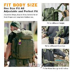 AKMAX Military Large Rucksack Army Tactical MOLLE 3 Day Assault Pack Olive Drab