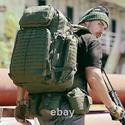 AKMAX Military Large Rucksack Army Tactical MOLLE 3 Day Assault Pack Olive Drab