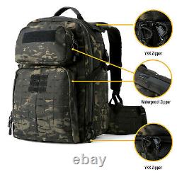 AKMAX Military Medium Rucksack Army Tactical MOLLE 3 Day Assault Pack Dark Night