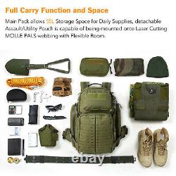 AKMAX Military Medium Rucksack Army Tactical MOLLE 3 Day Assault Pack OD