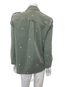 AMO Army Shirt Jacket with Flowers in Surplus Size XS