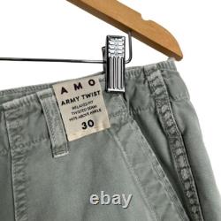 AMO Army Twist Denim Straight Leg Cotton Pants in Military Surplus Size 30