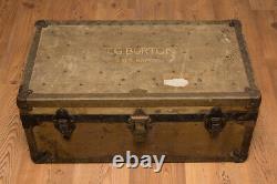 Antique Belber Trunk & Bag Co Military Footlocker, U. S. Army, Labels, MUST READ