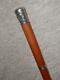 Antique Chinese Military Drill Cane/walking Stick With Silver Top & Collar 78cm