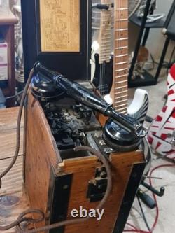 Antique KELLOGG Radio D-14205 US Military WWI Army Field Telephone HANDCRANK