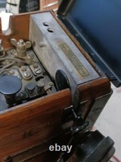 Antique KELLOGG Radio D-14205 US Military WWI Army Field Telephone HANDCRANK
