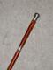Antique Military Drill Cane/walking Stick With Repousse Silver Top & Collar 93cm