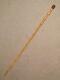 Antique Military Semi-flex Whangee Bamboo Swagger Stick With Plaited Leather Top