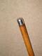 Antique Military Walking Stick/drill Cane With Silver Rounded Pommel Top 83cm