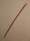 Antique Military Whangee Bamboo Swagger Stick With Cladded Brown Leather Bands