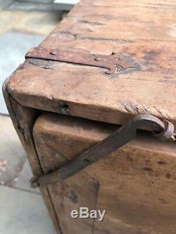 Antique Wood Box Field Desk Military Chest Rare Civil War Officer's Box Army