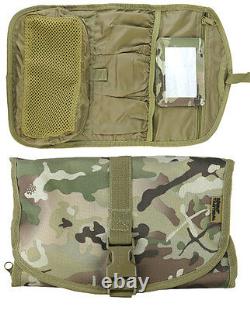 Army Combat Military Compact Hanging BTP Toilet Travel Shave Wash Kit Roll Bag