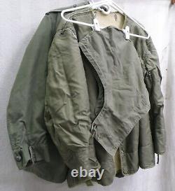 Army Field Jacket US Small Short, Liner & Hood Military Olive Green 60s Vintage