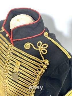 Army Military Gold Hussar Black/Red Jacket In 42,44,46, with Star Brass Medal