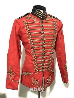 Army Military Gold Hussar Red/Black Jacket In 40,42,44,46,48