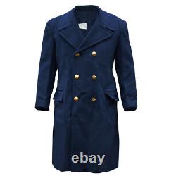 Authentic Military Wool Italian Army Long Overcoat Uniform Air Force Navy NEW