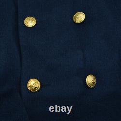 Authentic Military Wool Italian Army Long Overcoat Uniform Air Force Navy NEW