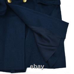 Authentic Military Wool Italian Army Long Overcoat Uniform Air Force Navy NEW