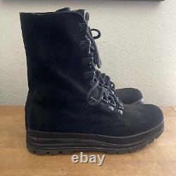 Bally Sangallo Military Combat Boots Black Leather Sz US 7 Army Switzerland