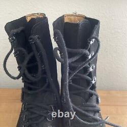 Bally Sangallo Military Combat Boots Black Leather Sz US 7 Army Switzerland