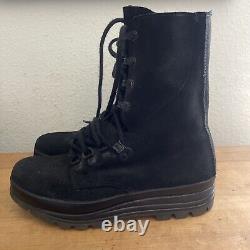 Bally Sangallo Military Combat Boots Black Leather Sz US 7 Army Switzerland