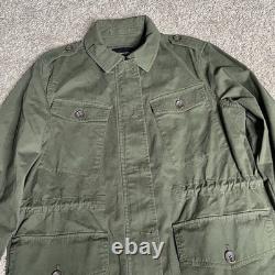 Banana Republic Field Jacket Mens Large Green Military Surplus Coat Zip NWT Flex
